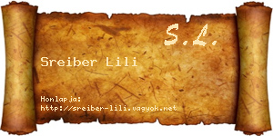 Sreiber Lili névjegykártya