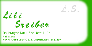 lili sreiber business card